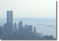 New York Skyline from Empire State Building: 9th September 2001